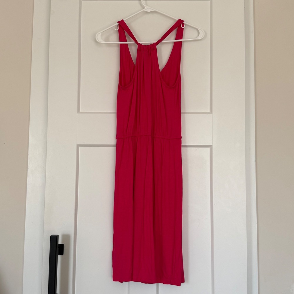 Old Navy Womens Fuchsia Pink Racerback Jersey Knit Elastic Waist Dress Small